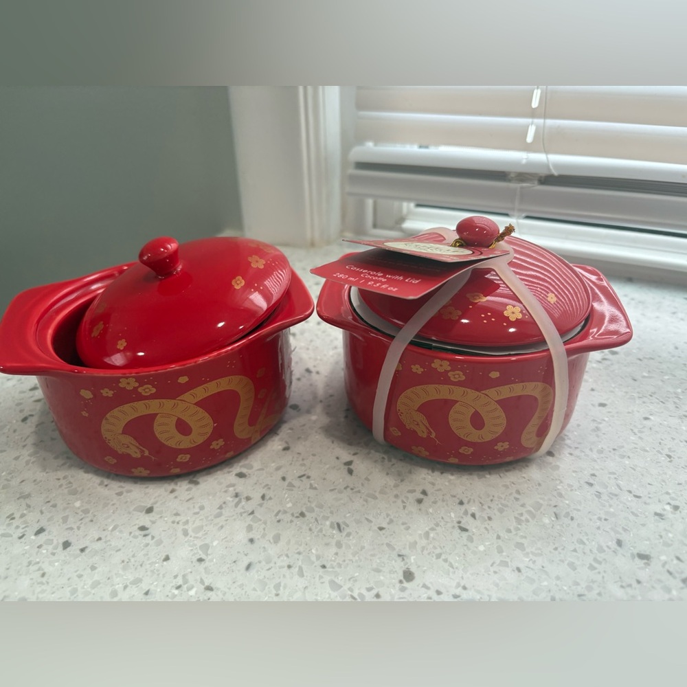 Ciroa Red/Gold Ceramic Cookware Set- lunar new year edition featuring the snake